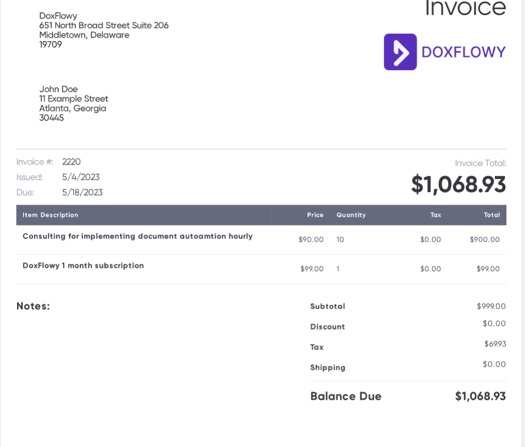How to write an invoice (then automate it) - DoxFlowy