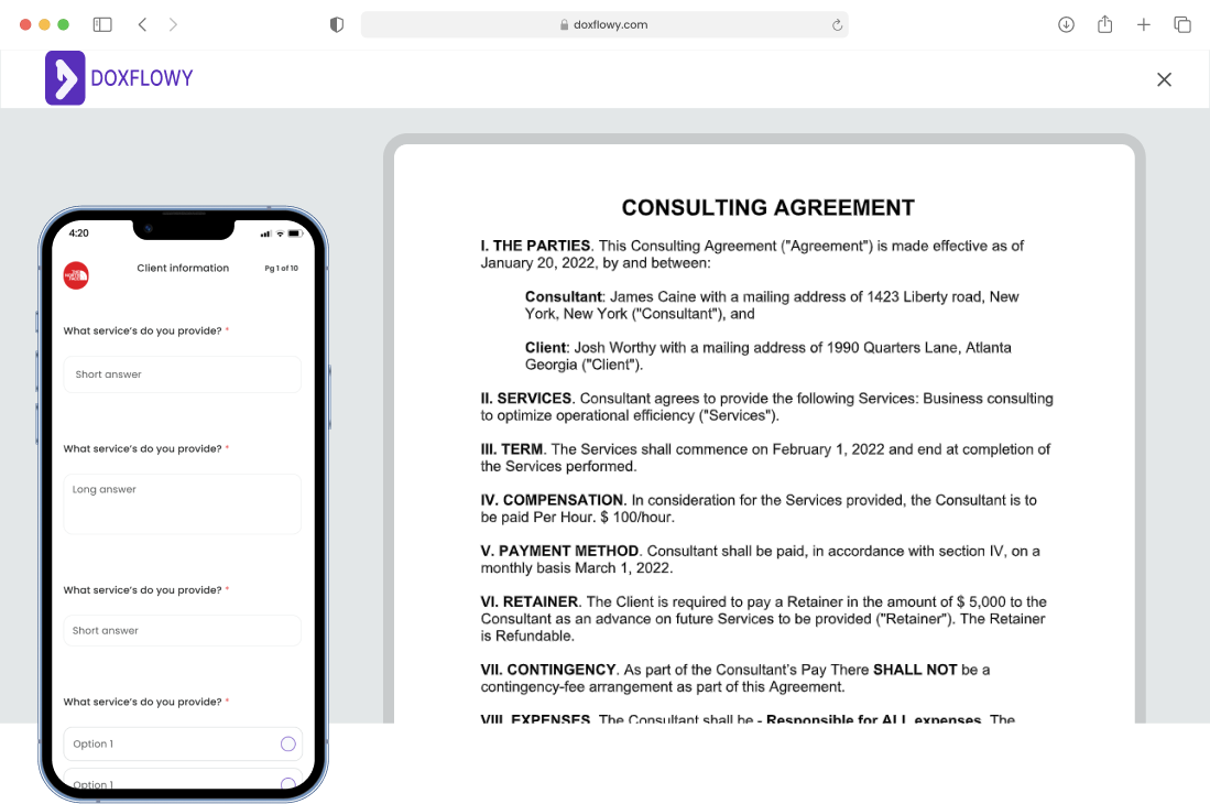 DoxFlowy document automation DoxFlowy document automation software