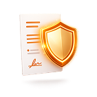 Golden shield protecting a document